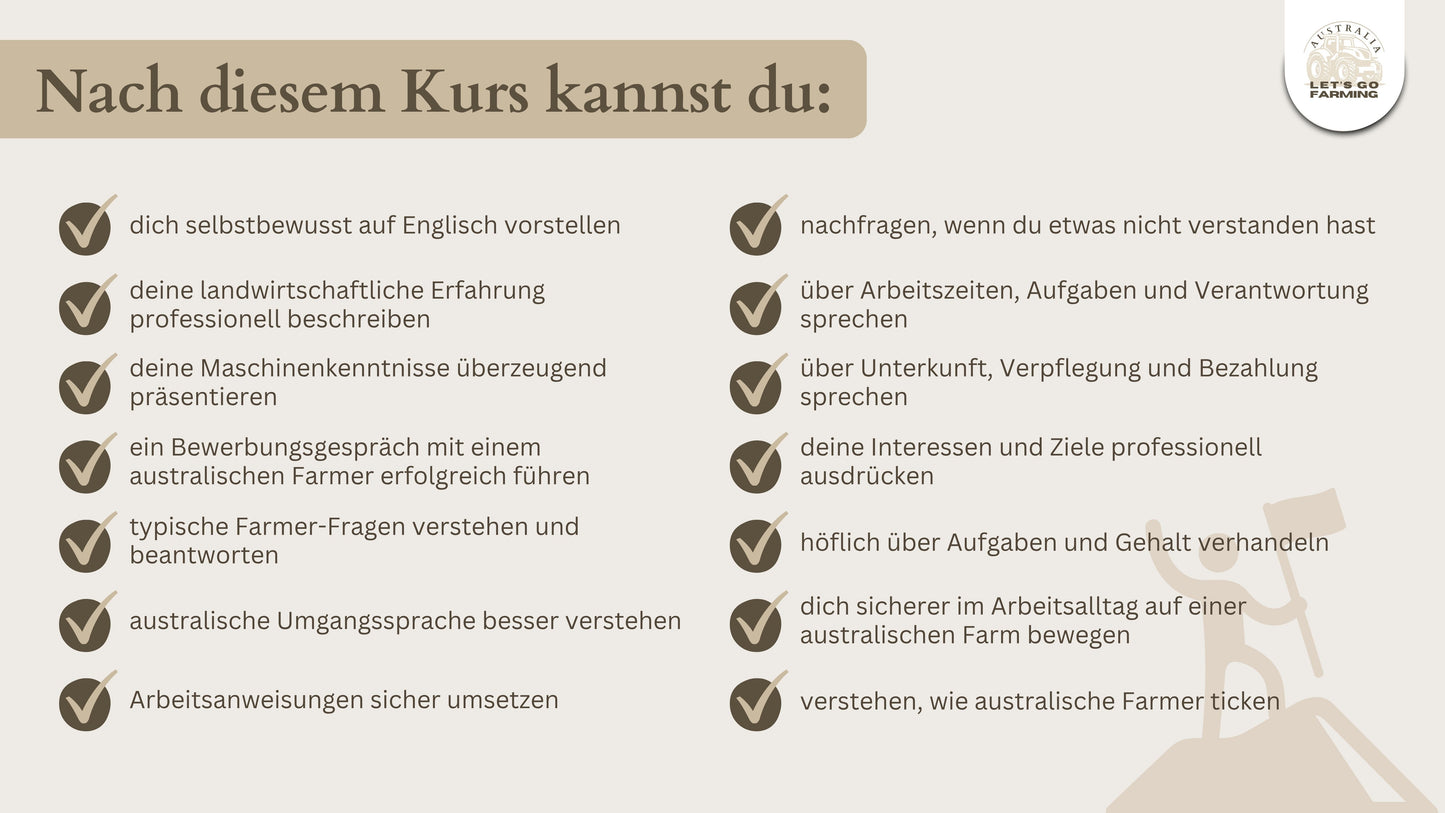 Englischkurs Farm Job Interview